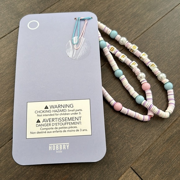 BFF Best Friend Forever Beaded Phone Charm Set, Pearl Accessory, Keychain Kids - Picture 3 of 4